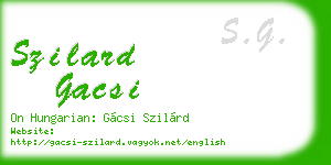 szilard gacsi business card