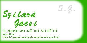 szilard gacsi business card